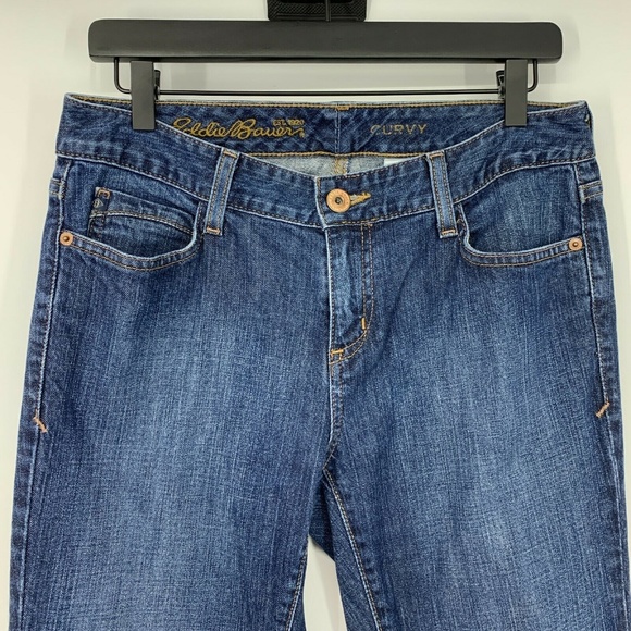 Eddie Bauer Curvy Dark Blue Bootcut Jeans - Picture 2 of 7